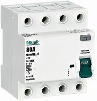 Выключатель дифференциального тока УЗО DeKraft УЗО-03 4п 80А 100мА 6,0кА тип AC  картинка